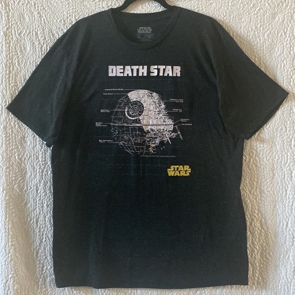 Star Wars Death Star Blueprint Short Sleeve T-Shirt - Picture 2 of 5